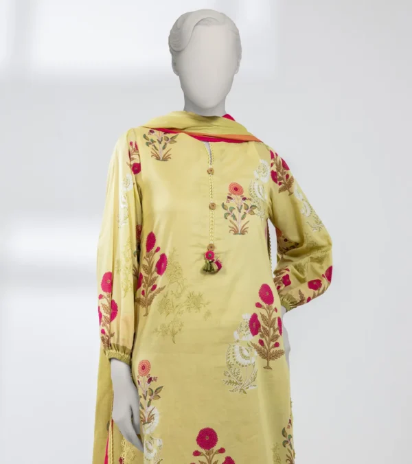 MINT GREEN LAWN UNSTITCHED 3PC